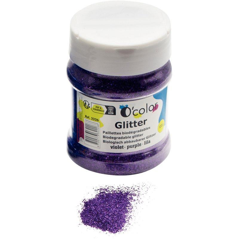 Image de  Shaker de paillettes biodégradables 100grammes coloris violet 