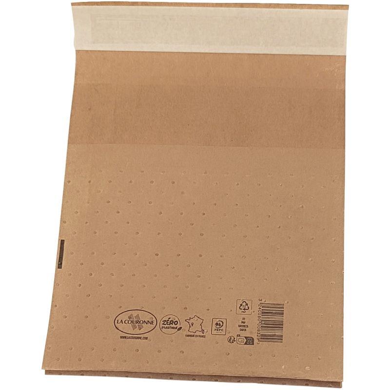Image de  Carton de 100 pochettes bulle air papier 100  x 150 mm avec soufflet 60 mm 