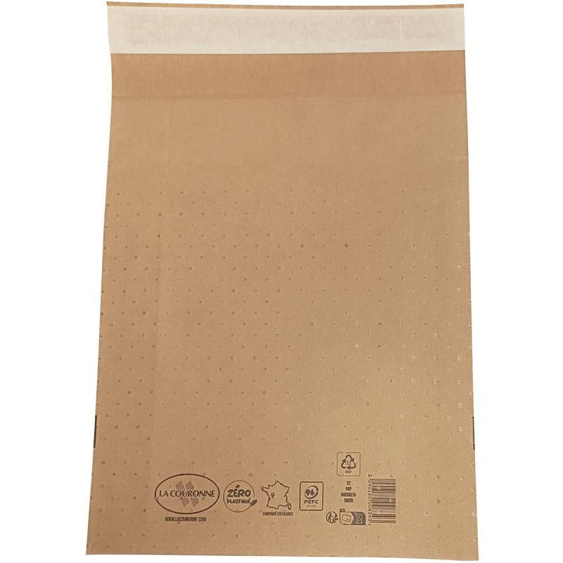 Image de  Carton de 50 pochettes bulle air papier 150  x 250 mm avec soufflet 60 mm 