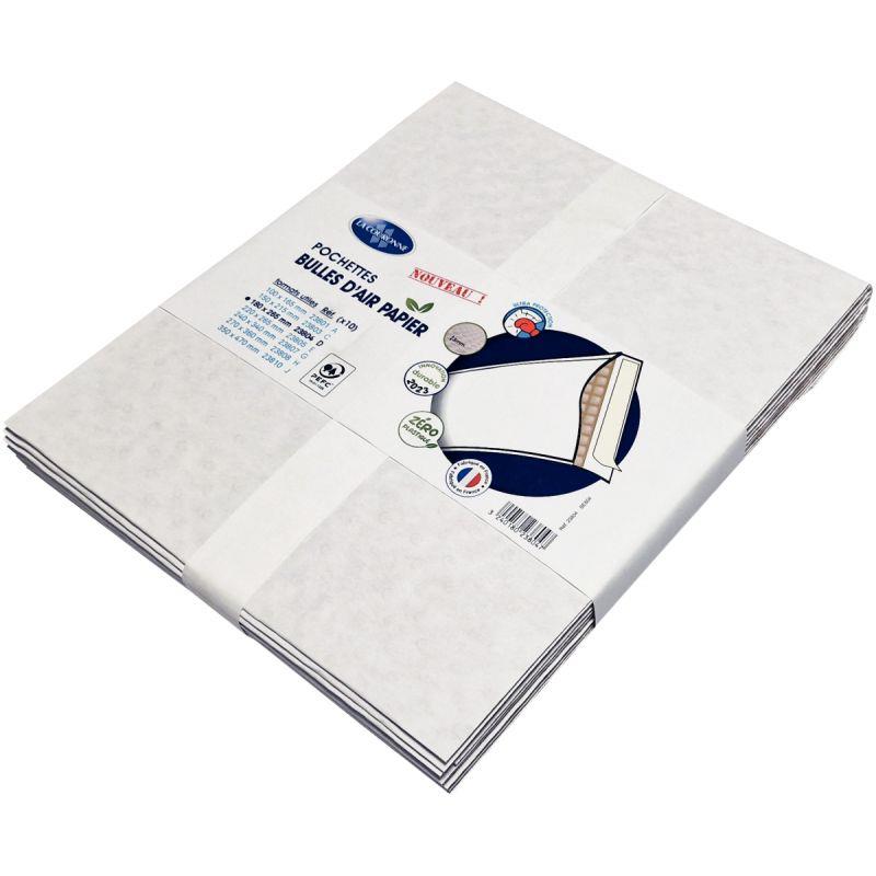 Image de  Paquet de 10 pochettes bulle air blanc  180 x 265 mm 