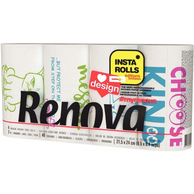 Image de  Lot de 8 rouleaux essuie-tout RENOVA Active2 plis 