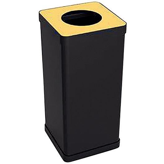 Image de  Poubelle tri sélectif 50L métal noir et jaune 