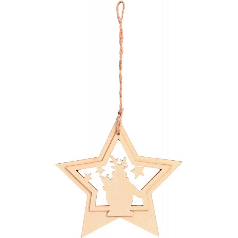 Ref. 56440, Lot de 12 suspensions scénettes de Noël en bois, marque N.C