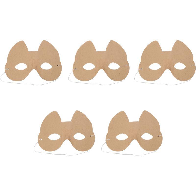 Ref. 56519, Lot de 5 masques CHAT en carton pour enfant, marque DECOPATCH