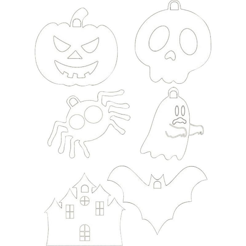 Image de  Lot de 36 suspensions Halloween en carton blanc 