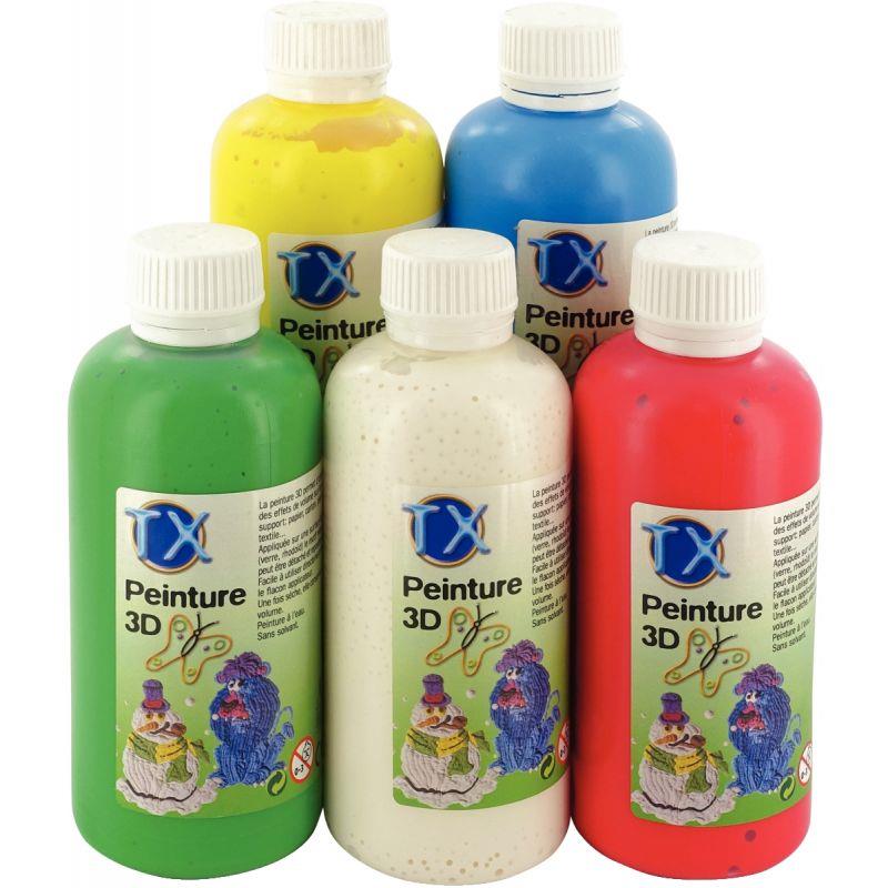 Image de  Lot de 5 flacons 250ml de peinture 3D 