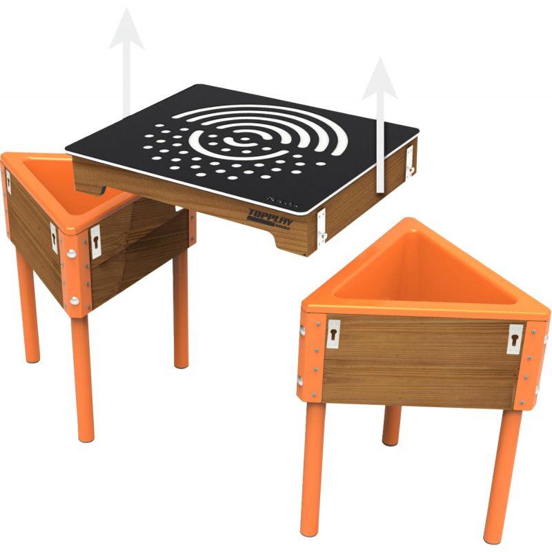 Ref. 56649, Lot de 3 tables d''activités avec 2 plateaux, marque BELEDUC
