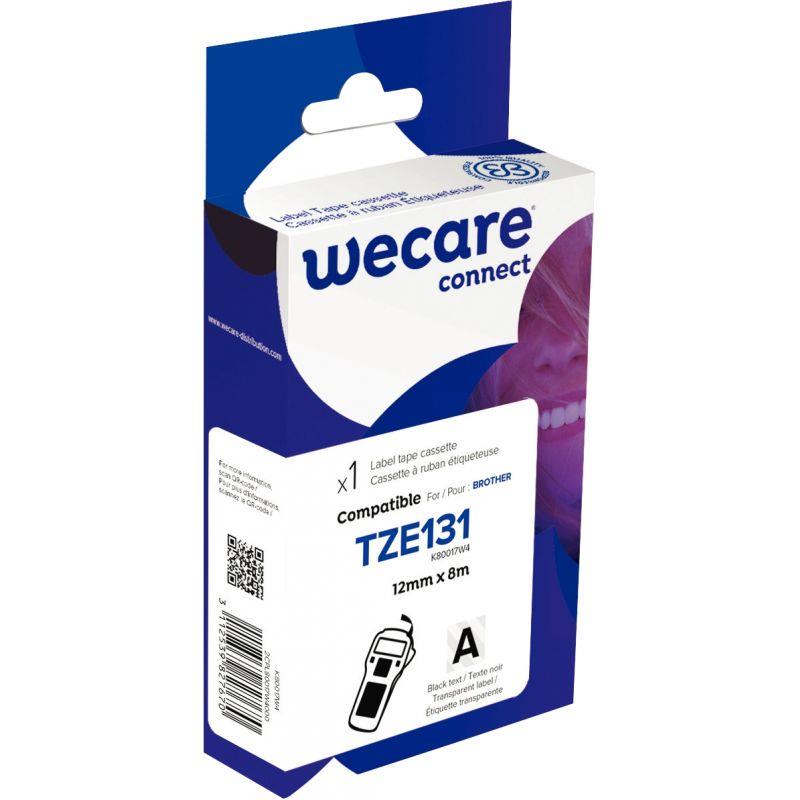 Image de  Ruban TZE 131 noir sur transparent 12 mm x 8 m compatible 