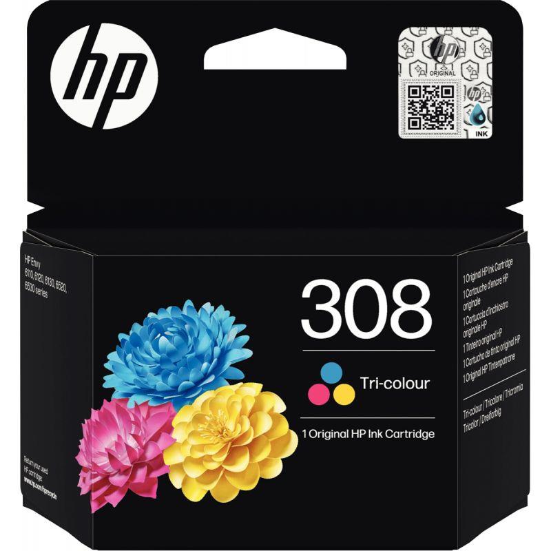 Image de  HP 308 cartouche d''encre trois couleurs authentique (7FP20U) 