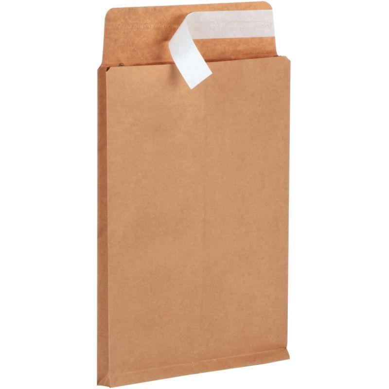 Image de  Paquet de 50 pochettes kraft + 300 X470mm 120g soufflet 70mm bande siliconée en kraft + 