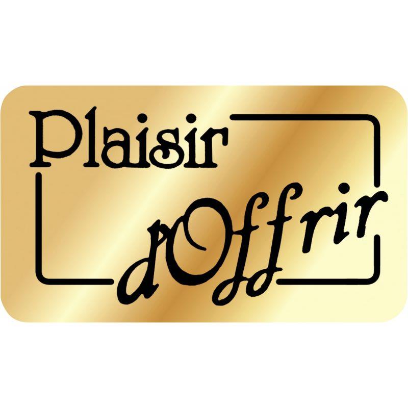 Image de  Boite de 1000 étiquettes plaisir d''offrir sur fond cuivre forme rectangulaire 