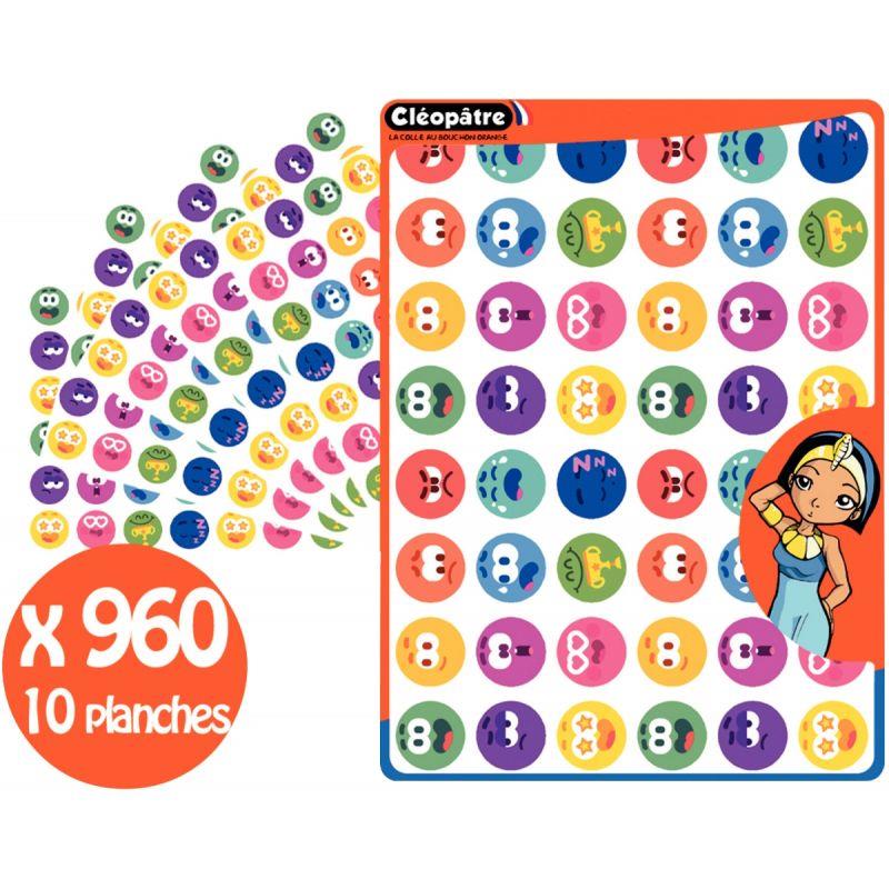 Image de  Pochette 960 gommettes smileys repositionnables 