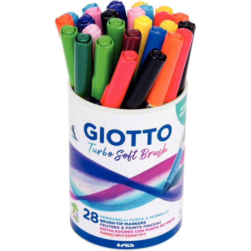 Ref. 56932, Pot de 28 feutres Soft Brush, marque GIOTTO