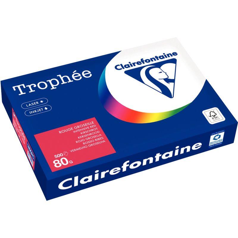 Image de  Carton de 3 ramettes de 500 feuilles format A3 80g rouge groseille 