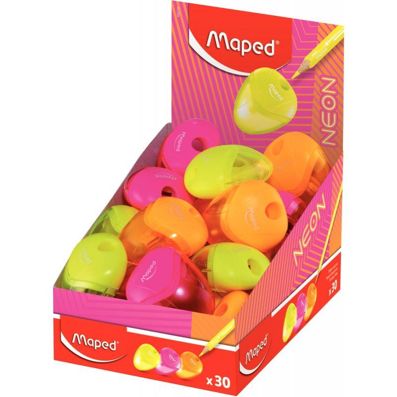 Ref. 57298, Taille-crayons IGLOO NEON 1 usage assortis, marque MAPED