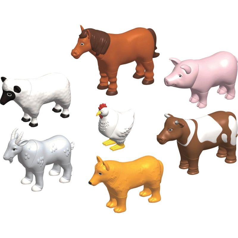 Ref. 57466, Boite de 7 mini puzzles 3D magnétiques, animaux de la ferme, marque N.C