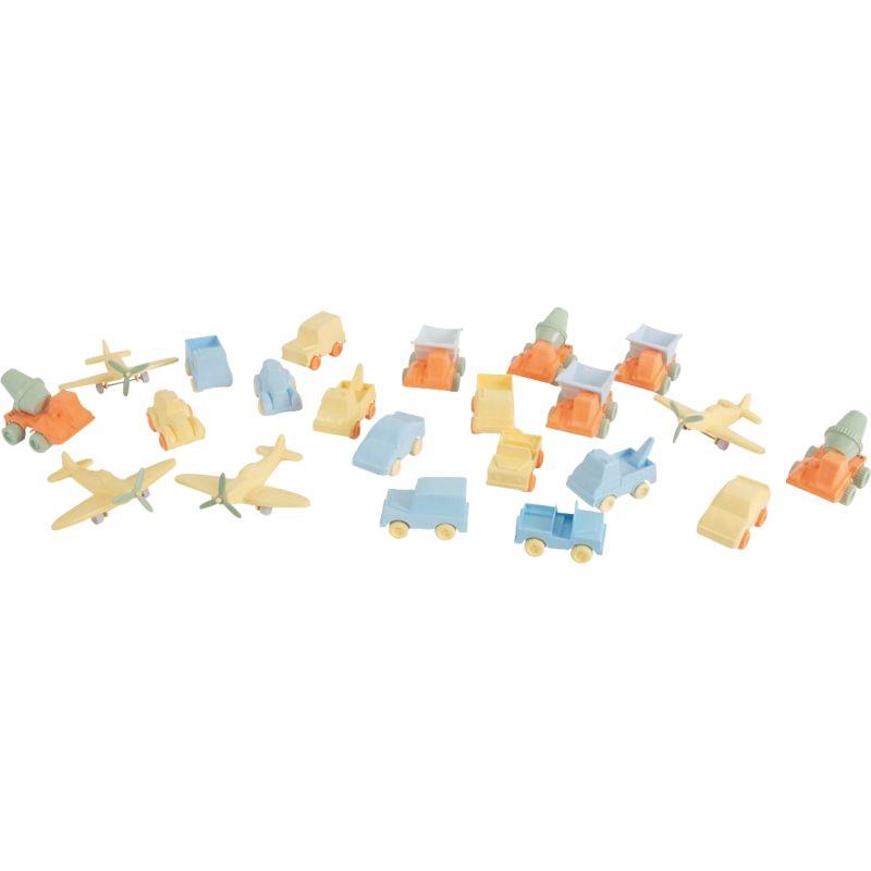 Image de  Lot de 22 véhicules en plastique, couleurs pastel assorties 