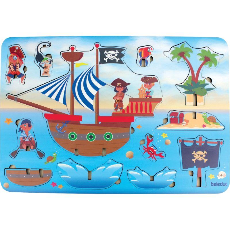 Image de  Encastrement 3D en bois, les pirates 