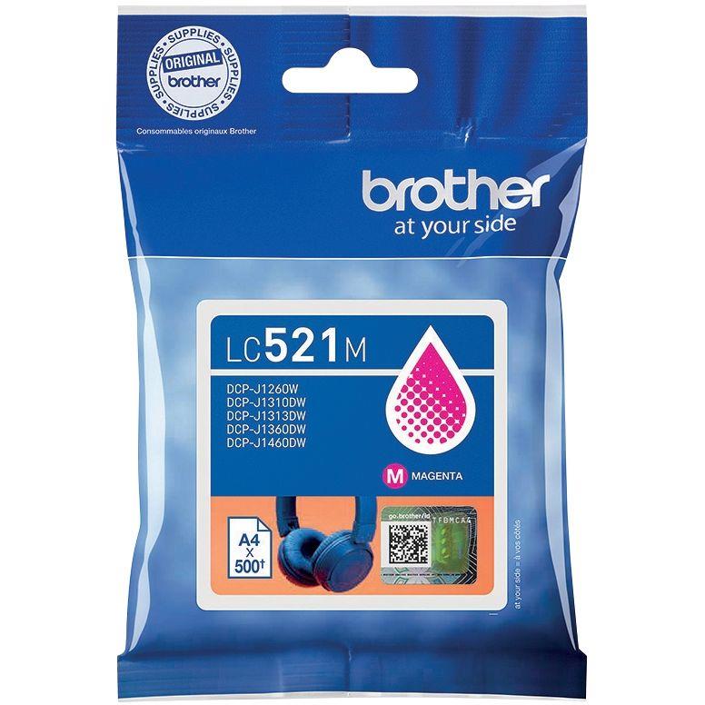 Image de  Brother CASQUE cartouche d''encre magenta authentique LC521M 