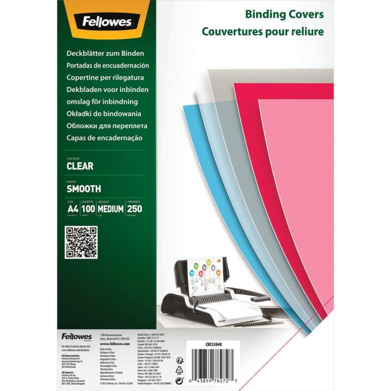 Image de  Paquet de 100 couvertures PET lisse incolore épaisseur 25/100ème format A4 