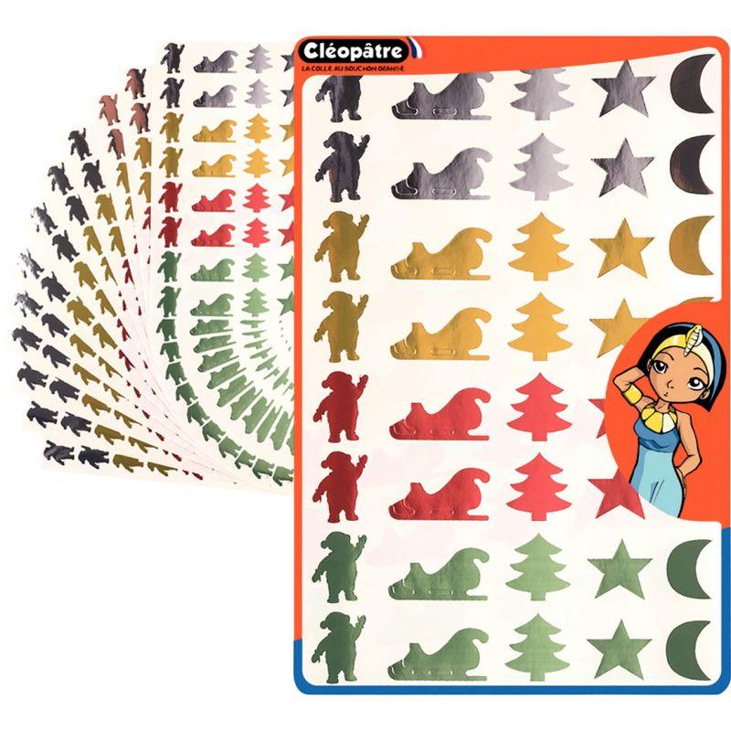 Image de  Pochette de 960 gommettes de Noël métal assorties 