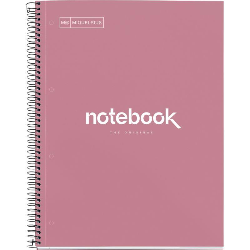 Image de  NOTEBOOK MIQUELRIUS format A4, 80 feuilles 90g, quadrillé 5x5, couverture carton rigide rose poudré 