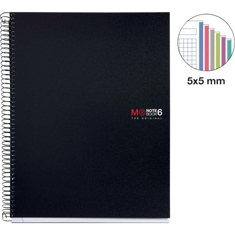 Image de  NOTEBOOK MIQUELRIUS format A4, 150 feuilles 70g, quadrillé 5x5, couverture PP noir 