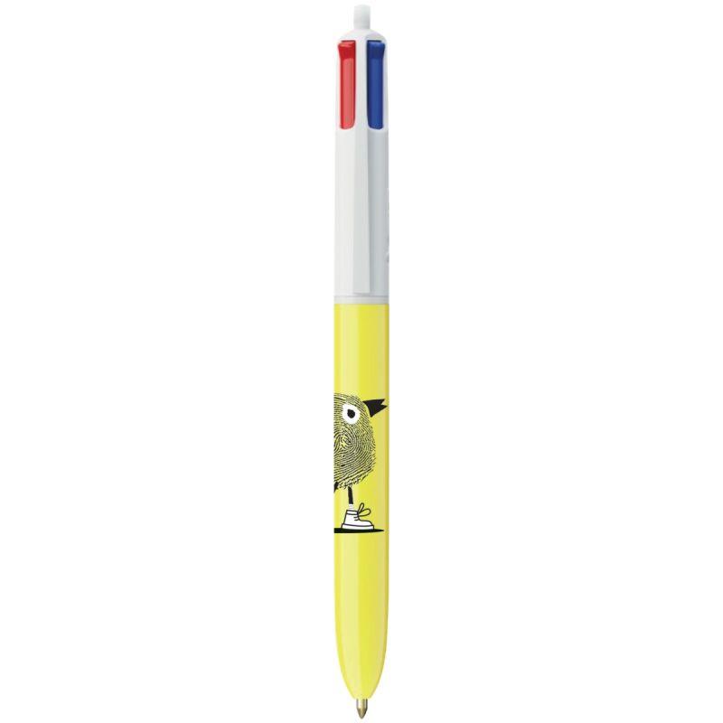 Image de  Stylo bille 4 couleurs Majuscule jaune 
