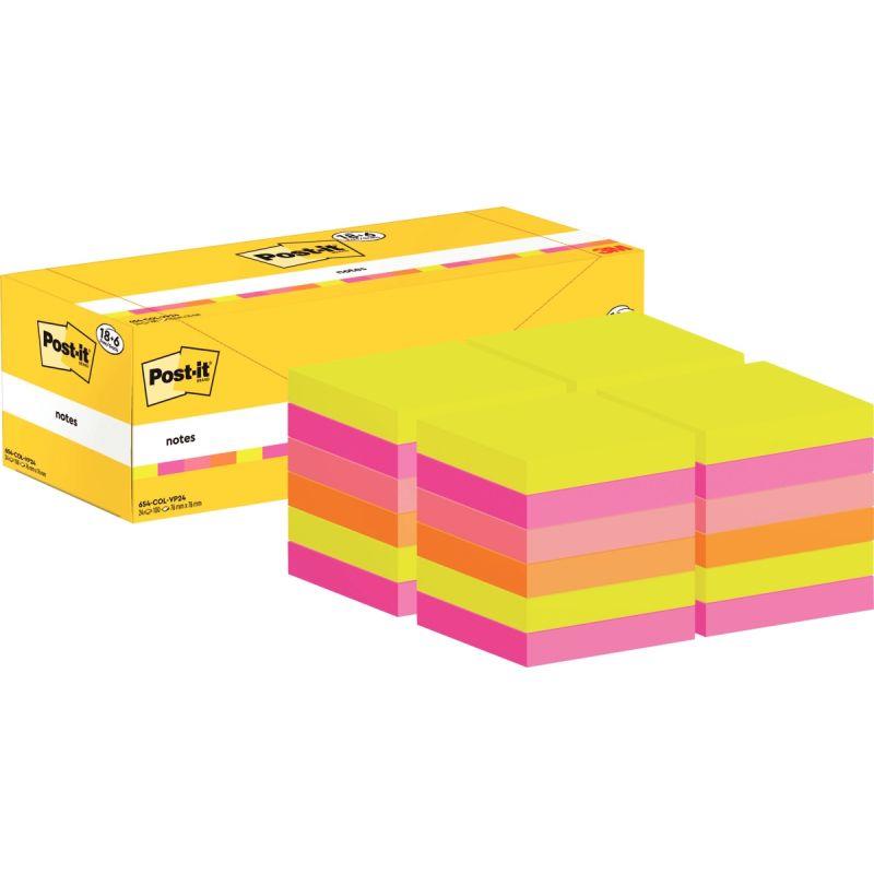 Image de  Boîte de 24 blocs de 100 feuilles Post-it  format 76 x 76 mm dont 6 gratuits coloris assortis 