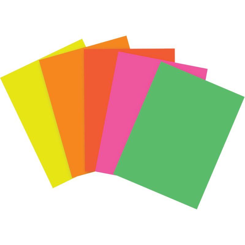 Image de  Paquet de 100 feuilles affiche 29.7x42cm 5 couleurs fluo 