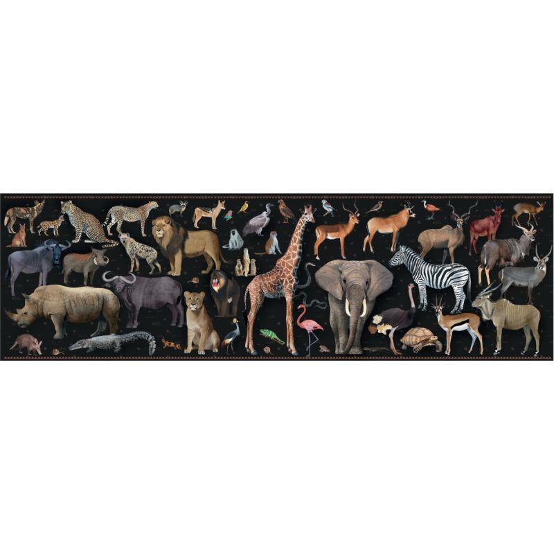 Image de  Puzzle panoramique 200 pièces, les animaux menacés 