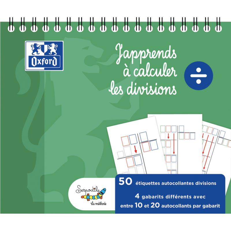 Ref. 58425, Bloc de gabarits de divisions, 50 étiquettes, marque SERPODILE