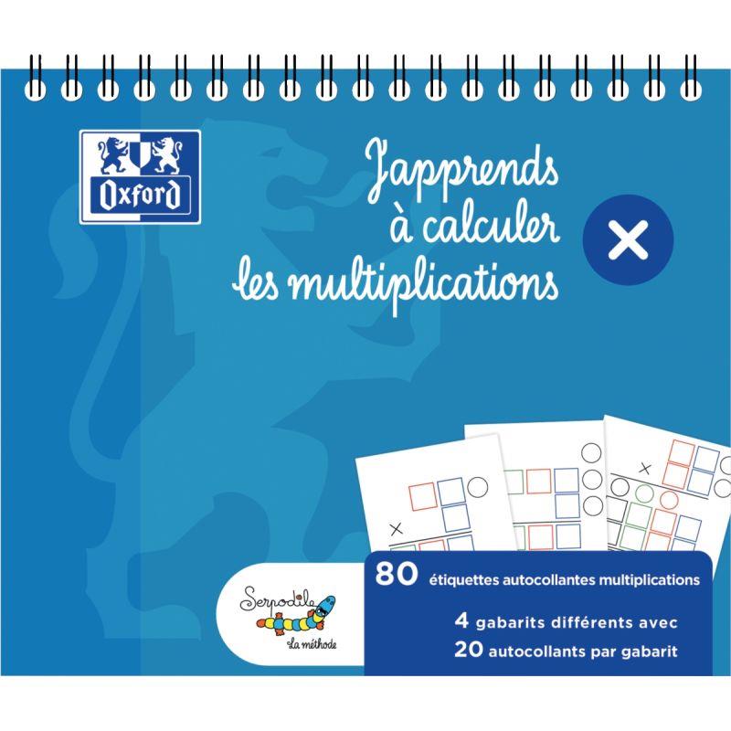 Ref. 58427, Bloc de gabarits de multiplications, 80 étiquettes, marque SERPODILE