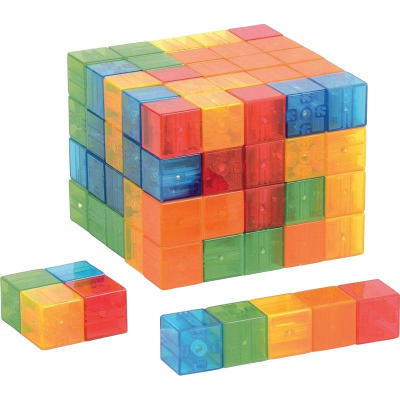 Image de  Lot de 100 cubes magnétiques translucides assortis 