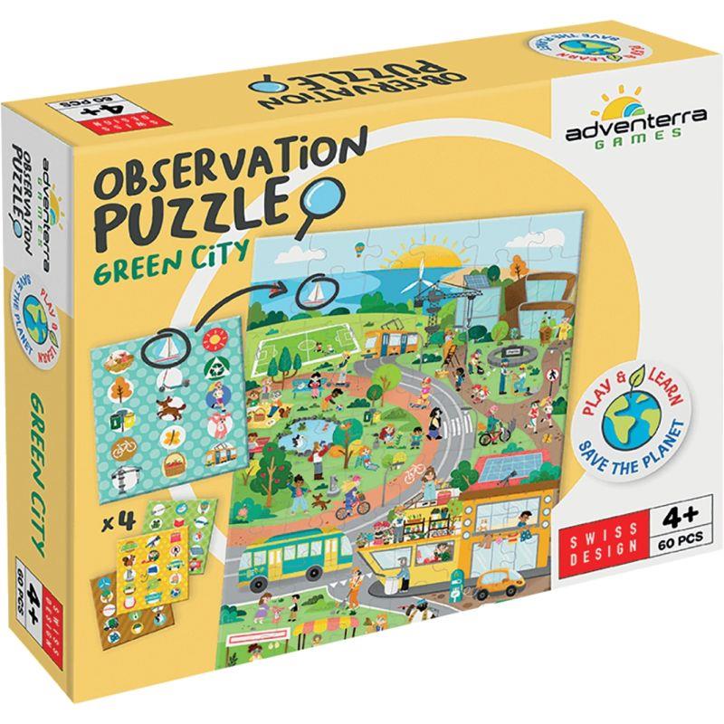 Ref. 58537, Puzzle d''observation 60 pièces, la ville verte, marque N.C