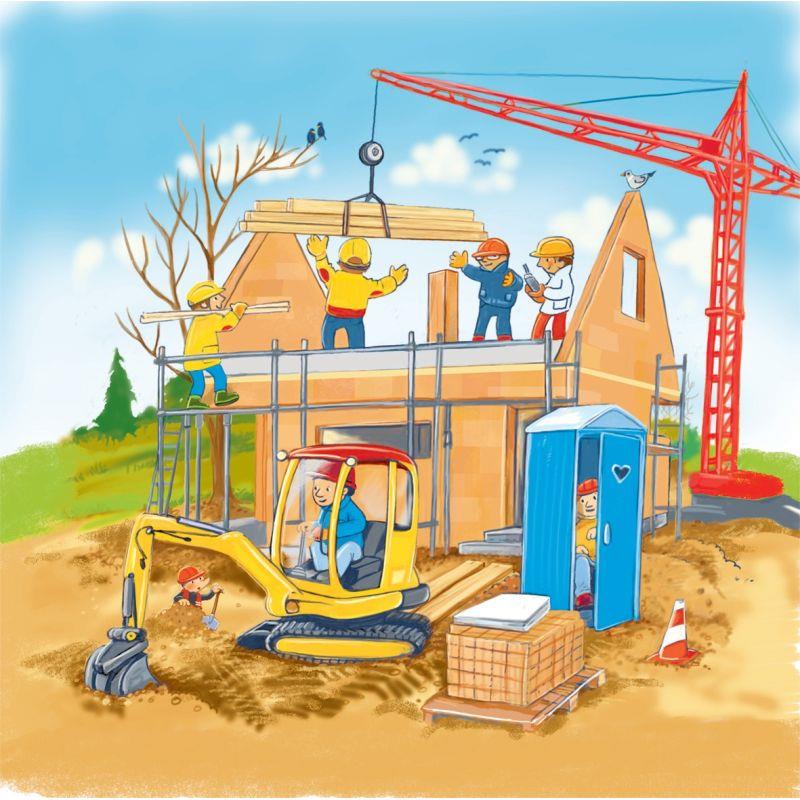 Ref. 58547, Puzzle 3 niveaux 35 pièces, la maison en construction, marque N.C