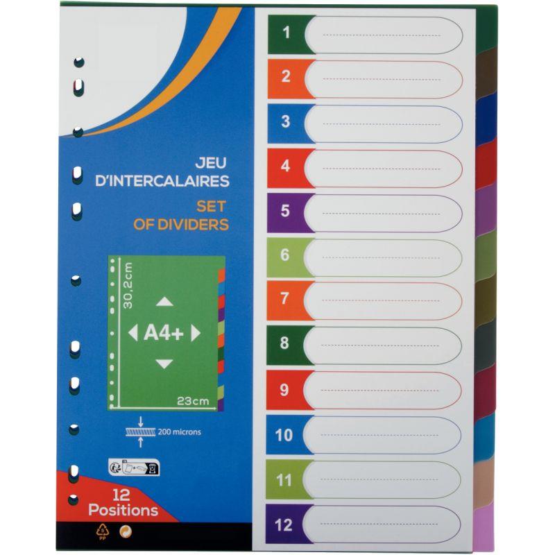 Image de  Jeu de 12 intercalaires en polypropylène COLOR FRESH, format A4+ 