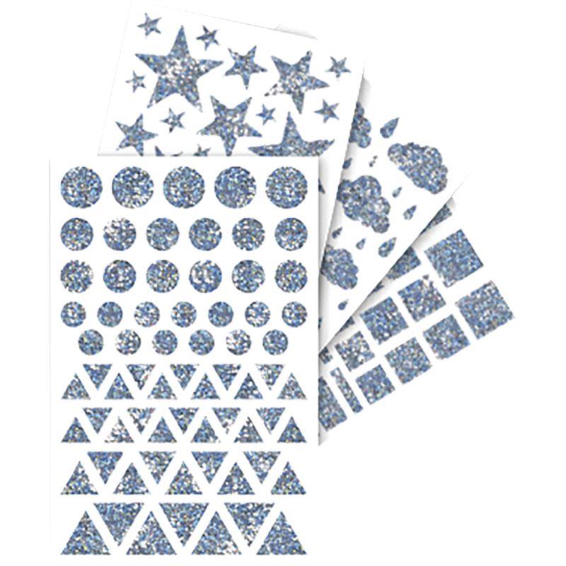 Image de  Pochette gommettes holographique modèle géométrie assorti 
