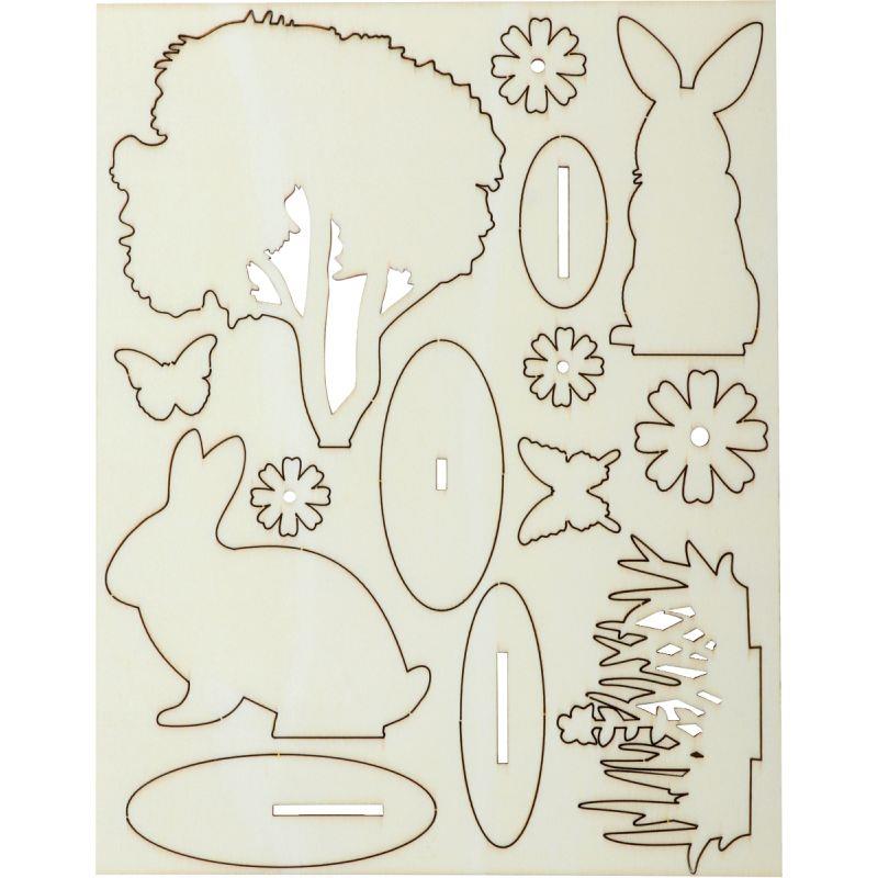 Ref. 59283, Décor à monter Pâques en bois, marque N.C
