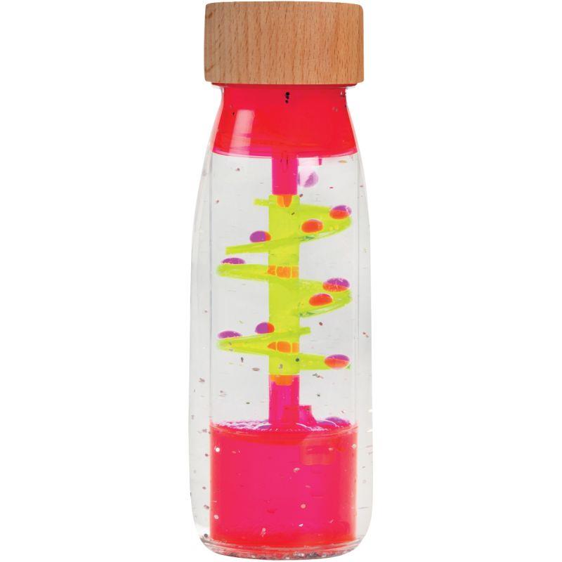 Image de  Bouteille sensorielle spirale rose 