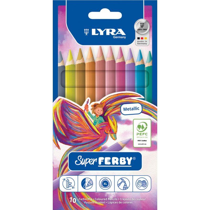 Image de  Etui de 10 crayons couleur Super Ferby métal 