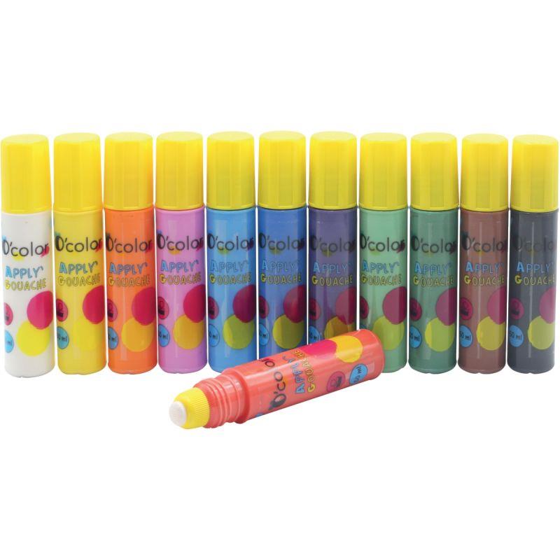 Image de  Lot de 12 tampons mousse gouache coloris assortis 