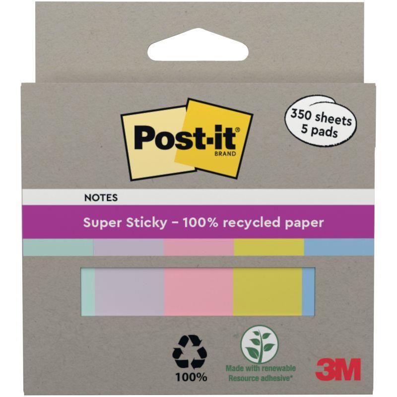 Image de  Boite de 5 blocs de marque-pages le recyclable 350 feuilles coloris pastel 