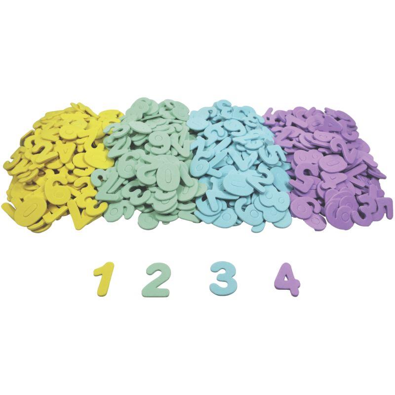 Ref. 59615, Paquet de 500 chiffres mousse adhésifs coloris assortis, marque N.C