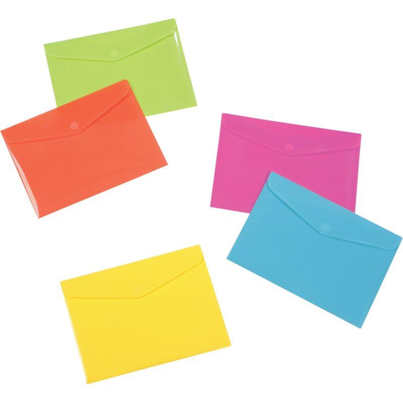 Ref. 59679, Pochette enveloppe HAPPY FLUO en polypropylène pour format A4, coloris assortis, marque VIQUEL