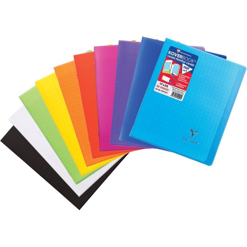Image de  Piqûre 48 pages KOVERBOOK, format 17x22 cm, seyès 90g, couverture polypropylène coloris assortis 
