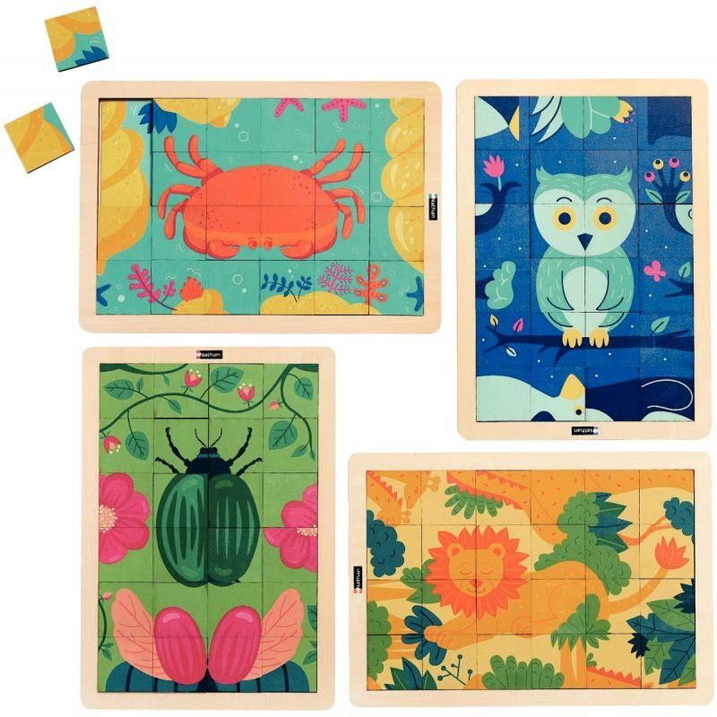 Image de  Lot de 4 puzzles magiques 24 pièces, les animaux 