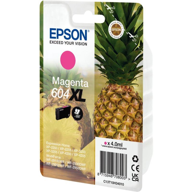 Image de  Epson ANANAS / 604XL cartouche jet d''encre magenta haute capacité authentique (T10H340) 
