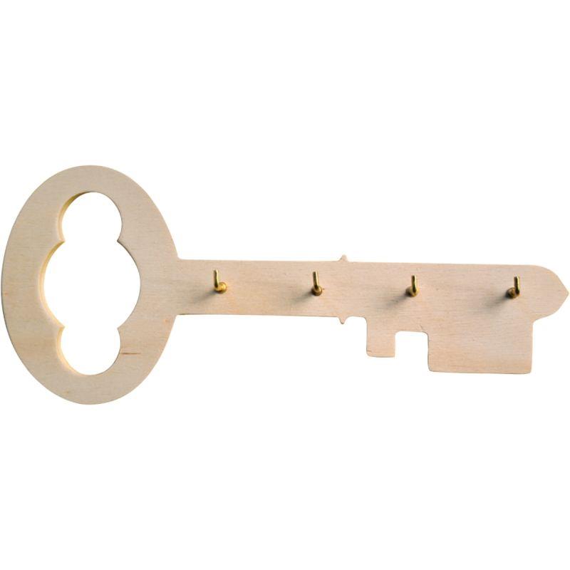 Image de  Porte clés 4 crochets en bois 