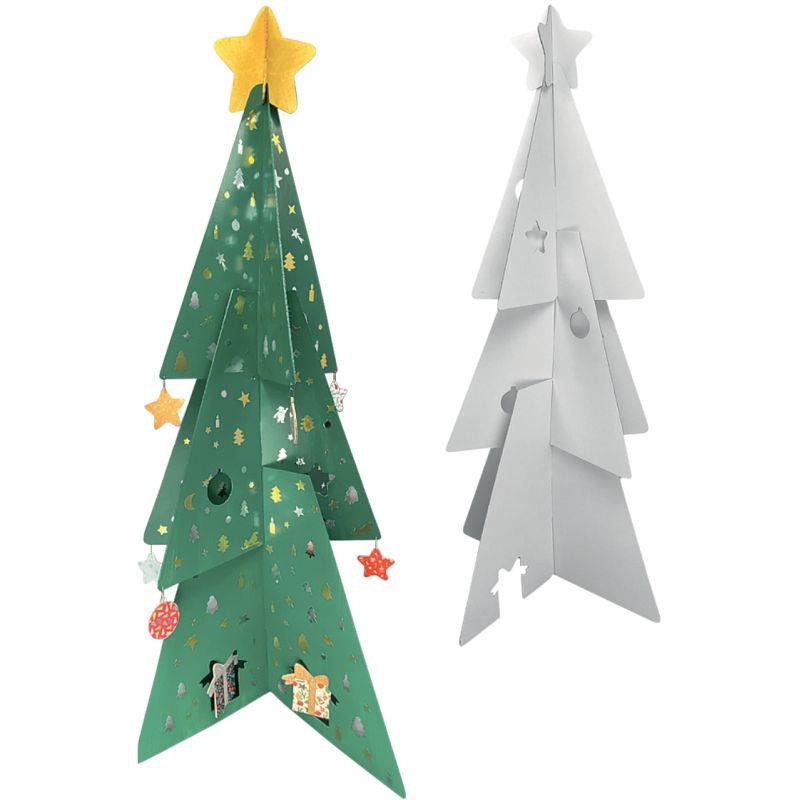 Image de  Sapin de noël géant en carton blanc a monter 